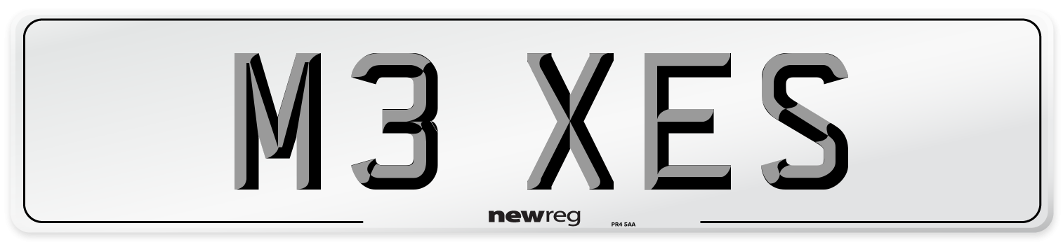 M3 XES Number Plate from New Reg